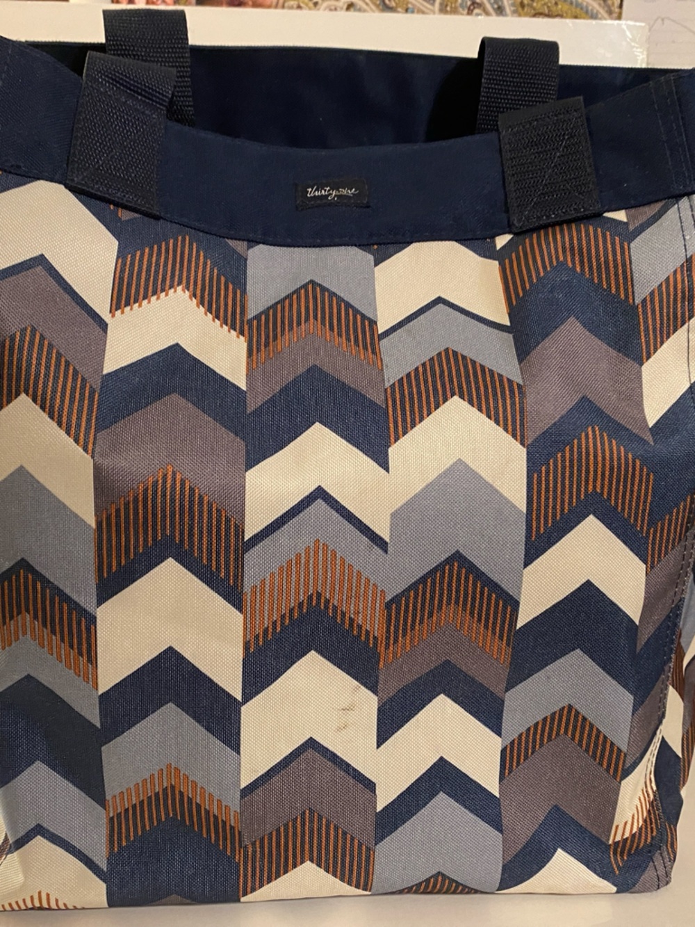 thirty-one Navy, Brown & Cream Chevron Tote